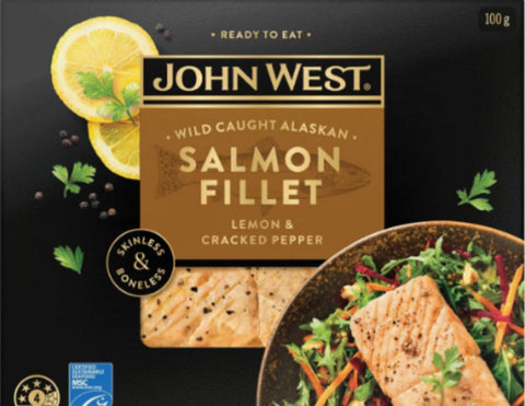John West Salmon Fillets Lemon & Cracked Pepper 100g